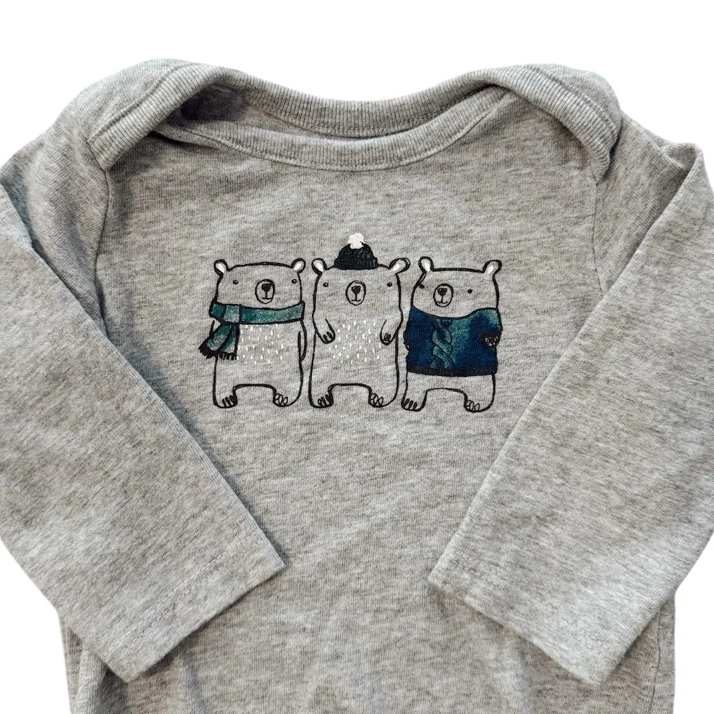 3/$15 🌸 Gymboree Long Sleeve Bodysuit Onesie Winter Bears